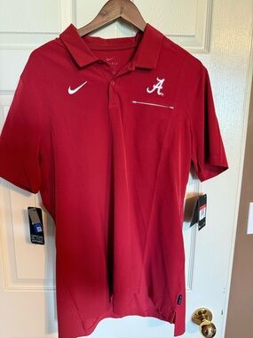 Nike Dryfit Men’s Crimson Polo with Alabama ‘A’ Logo